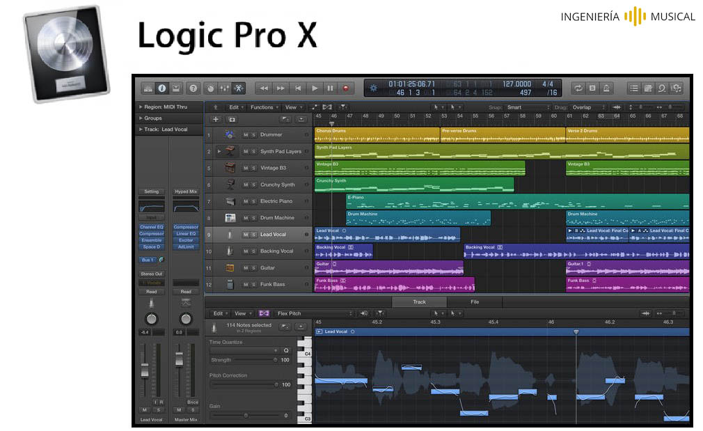 logic pro x 10 logo interfaz ingenieria musical